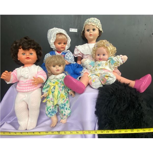 Very Pretty Older Collection of stand up and Sit down Vintage Antique Dolls Very Rare