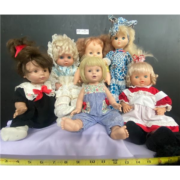 Collection of Porcelain Bisque Dolls  and 1960s era Baby Dolls