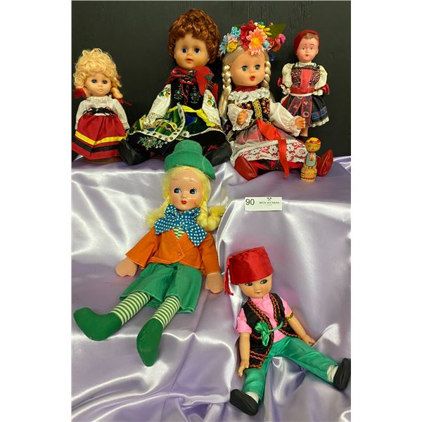 Vintage French Dutch Sweet Antique Bisque Compositiion Dolls of the World