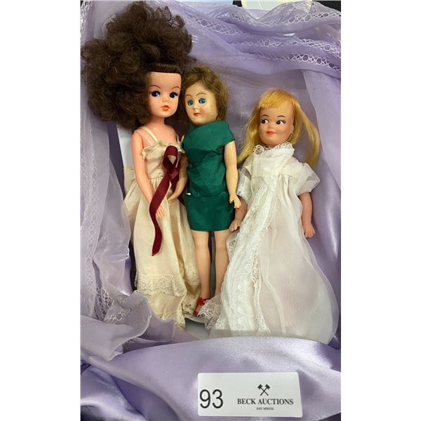 Five Rare Antique Barbie like Dolls  One Cloth Bodied Barbie and Similar Vintage Dolls