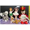 Image 1 : Aussie Koala with Antique Composition Dolls in hand Crochet Dresses plus king of hearts stuffy