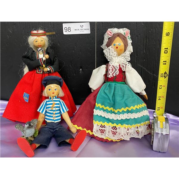 Wooden Traditional Hand Crafted European Souvenir Dolls