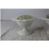 Image 3 : Pair or Milk Glass Centrepiece Vases w/ Glass Flower Frogs