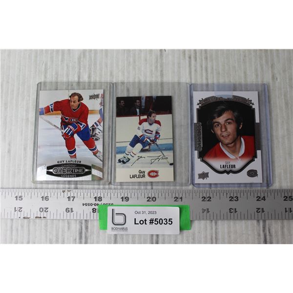 (3) Guy LaFleur NHL Trading Cards