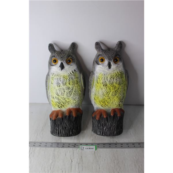 (2) Plastic Owl Decorations