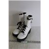 Image 1 : DKNY White and Black Punk-esque Boots - Small Stain, Size 7