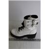 Image 6 : DKNY White and Black Punk-esque Boots - Small Stain, Size 7