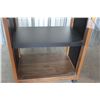 Image 2 : ** Wooden Stereo Cabinet with Glass Door on Casters - 16" x 24" x 30" Tall
