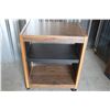 Image 4 : ** Wooden Stereo Cabinet with Glass Door on Casters - 16" x 24" x 30" Tall