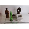 Image 1 : Green Human Candle, (2) Decorative Vases, Misc.