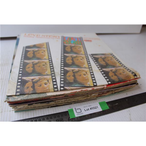 (10) Vinyl Records - Glen Campbell, Jane Fonda (Water Damaged Sleeves)