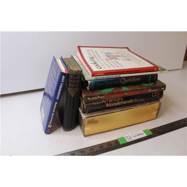 (7) Books of Various Interests + A Box of Cassettes