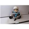 Image 1 : Ceramic Boy on Motor Bike (Broken Below Handles to Lake (Glued)