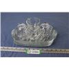 Image 1 : 1950's Pressed Glass Tear Drop Snack Set (set of 4)