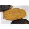 Image 3 : (2) Cast Iron Hot Plates on Wooden Trays