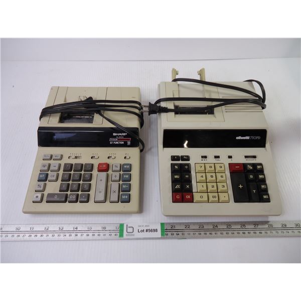 (2) Digital Adding Machines-working