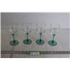 Image 1 : (4) Blue Stem Wine Glasses