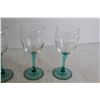 Image 3 : (4) Blue Stem Wine Glasses