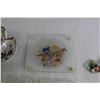 Image 3 : (4) Floral Coasters, Floral Hot Plate (?), Floral Glass Cross, Misc