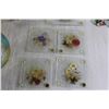 Image 4 : (4) Floral Coasters, Floral Hot Plate (?), Floral Glass Cross, Misc