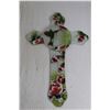 Image 6 : (4) Floral Coasters, Floral Hot Plate (?), Floral Glass Cross, Misc