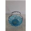 Image 2 : Glass Ring Holder, Blue Glass Basket Decoration, Glass Sugar and Cream Set, Misc