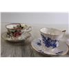 Image 2 : (4) Teacups with Matching Saucers