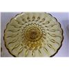 Image 5 : (3) Amber Glass Serving Items - Cake Stand, Bowl