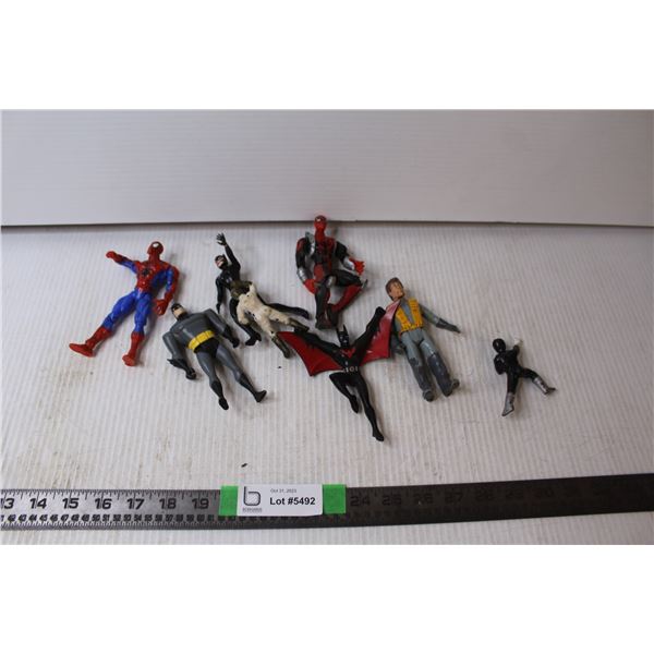(8) Batman and Spiderman Toys