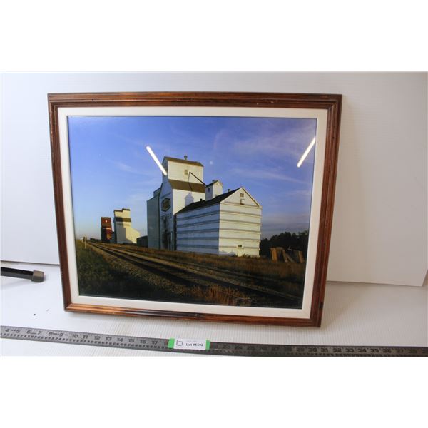 Framed Englefeld Grain Elevator Picture (20x24 )