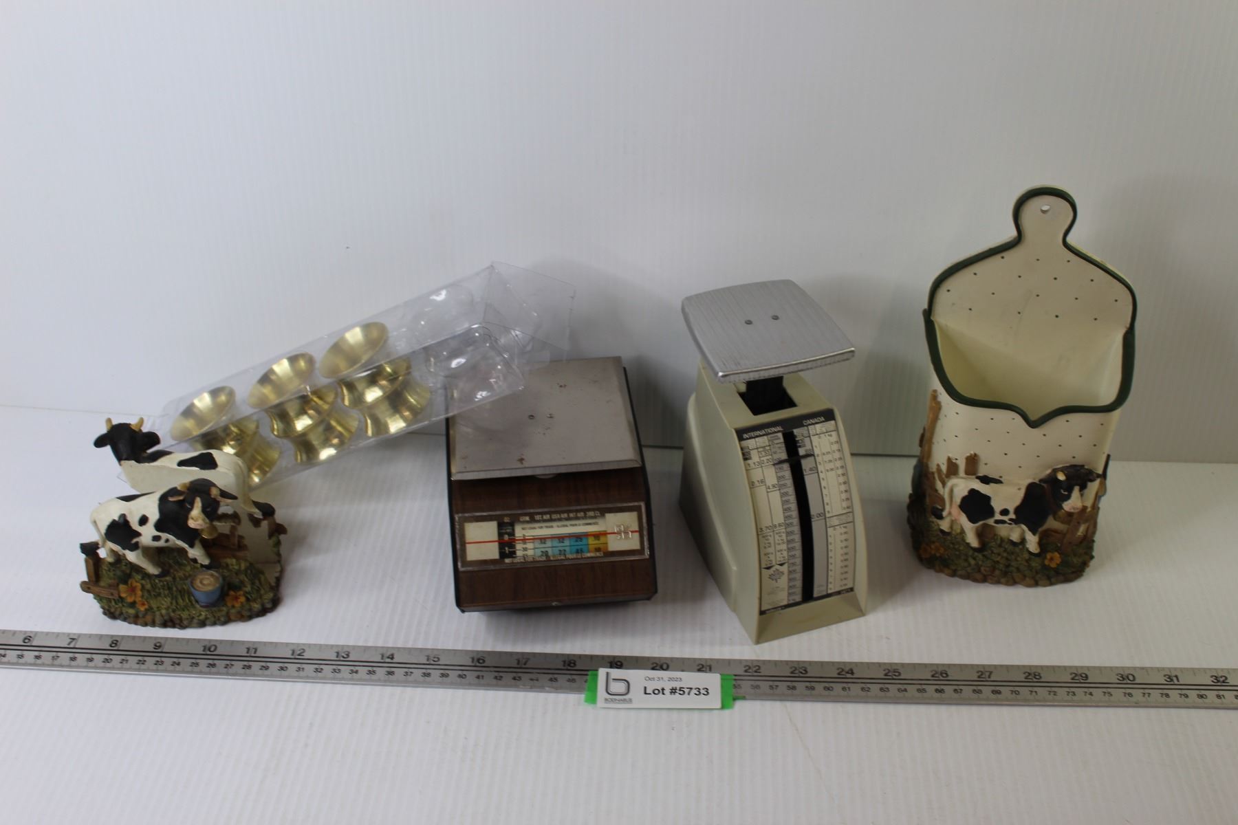 Cow Letter Rack (2) Vintage Scales - Napkin Rings - Ceramic Cow Letter Holder - Cow ...