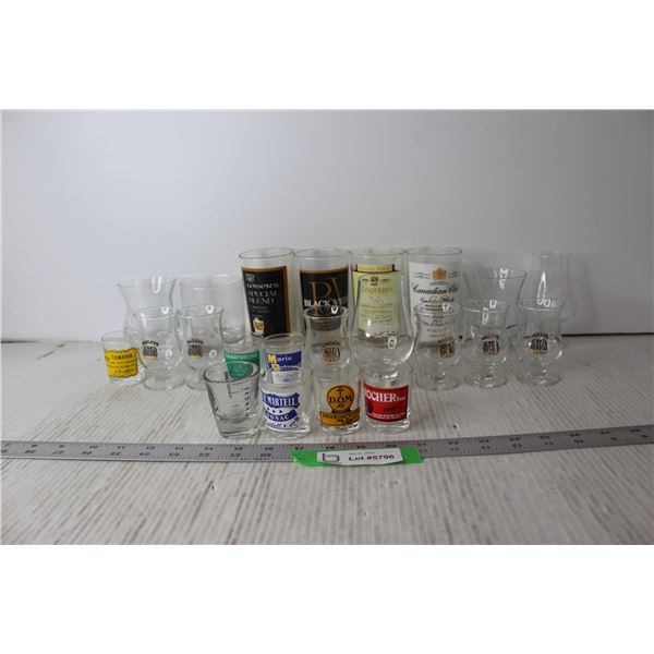 (22) Assorted Glasses and Shot Glasses