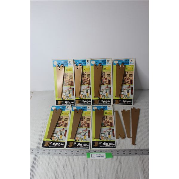 (7) Packages of 2- 8" Shelf Brackets + 3 Brackets