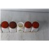 Image 7 : (8) Milk Glass Spice Jars and Salt and Pepper Shakers