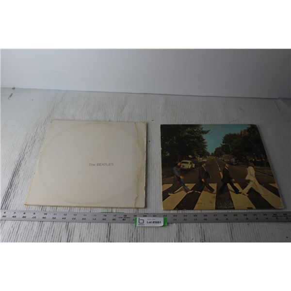 (2) Beatles Vinyl Records - White Album and Abbey Road