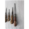 Image 2 : (5) Antique Wood Handled Screw Drivers