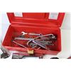 Image 2 : Small Plastic Tool Case W/Small Hand Tools - Wrenches - Staplers - Misc. Tools
