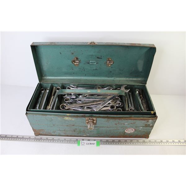 Metal Tool Box - Assorted Wrenches