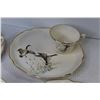 Image 4 : 60's Georgian China - 22 kt. Gold Trim -  Snack Set w/ Game Fowl