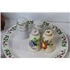 Image 2 : Festive Plate - (3) Sets of Salt & Pepper Shakers - Creamer