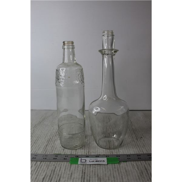 (2) 1960s Wine Bottles