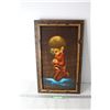 Image 1 : Framed Vintage Velvet Painting - 13 1/2" x 22 1/2"