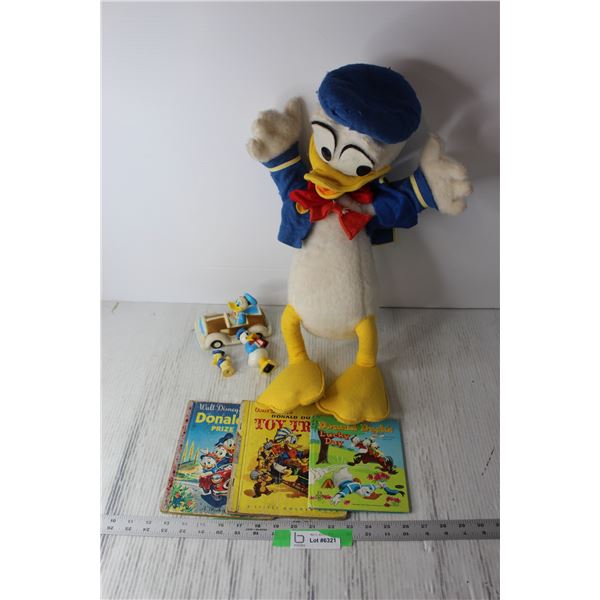 Vintage Donald Duck Stuffed Animal, Books and Toys