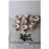 Image 1 : Royal Albert Tea Set Pieces - American Beauty Pattern - Tea Cups, Saucers, Cream and Sugar Set