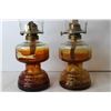 Image 3 : (2) Glass Kerosene Lamps