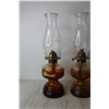 Image 4 : (2) Glass Kerosene Lamps