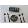 Image 4 : (3) Sets of Konge Tinn - Napkin Holders - Spoons - Candle Holder (Norwegian Pewter)