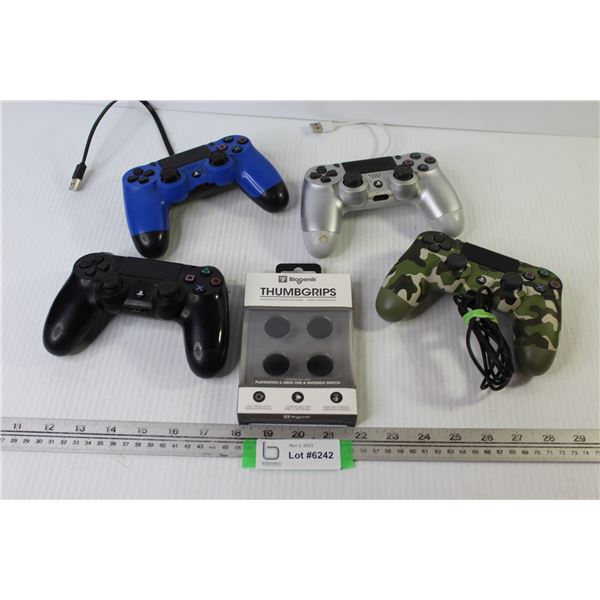 (4) PlayStation Controllers - Thumb Grips - Bodnarus Auctioneering