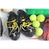 Image 4 : (3) Softballs, (2) Baseball Gloves, (4) Tennis Balls, (2) Pairs of Shoes, Misc.