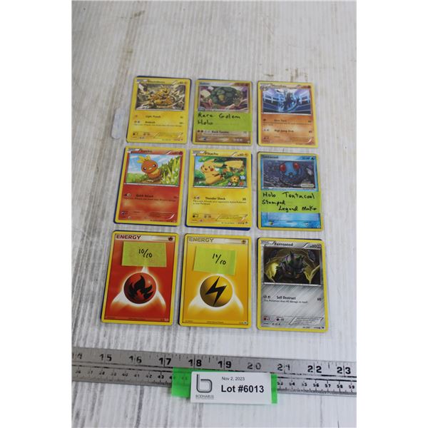(18) Pokemon Cards - Rare Golem Holo, Holo Tantacool Stamped Legend Maker